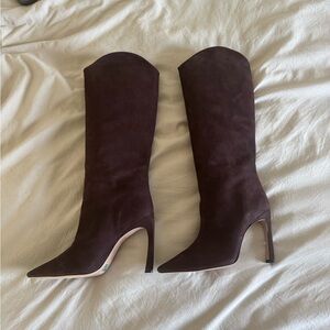 SCHUTZ Chocolate Brown Maryana suede Knee-High Women's Boots.